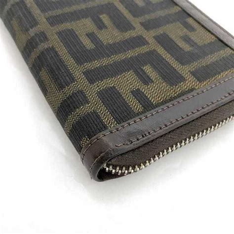 fendi zucca zip wallet|fendi zucca long wallet.